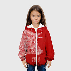 Куртка с капюшоном детская Красная свинья 2019, цвет: 3D-белый — фото 2