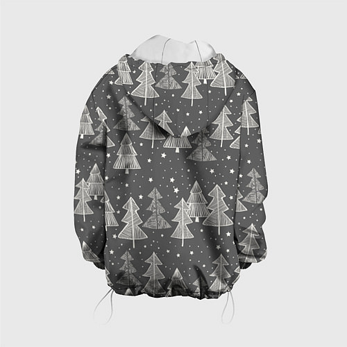 Детская куртка Grey Christmas Trees / 3D-Белый – фото 2