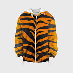 Куртка с капюшоном детская Шкура тигра, цвет: 3D-белый