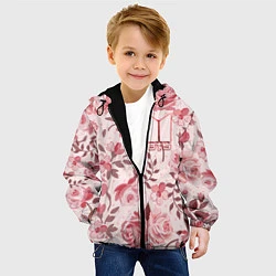 Куртка с капюшоном детская BTS: Pink Roses, цвет: 3D-черный — фото 2