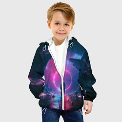Куртка с капюшоном детская Любовь в космосе, цвет: 3D-белый — фото 2