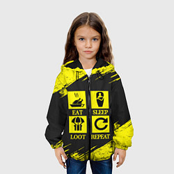 Куртка с капюшоном детская PUBG: Eat, Sleep, Loot, Repeat, цвет: 3D-черный — фото 2