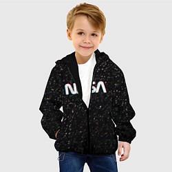 Куртка с капюшоном детская NASA: Space Glitch, цвет: 3D-черный — фото 2