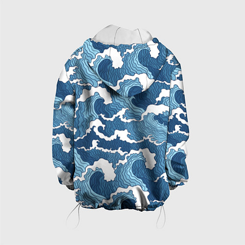 Детская куртка Морские волны графика / 3D-Белый – фото 2