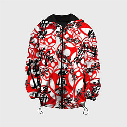 Куртка с капюшоном детская Каратэ киокушинкай - эмблемы, цвет: 3D-черный