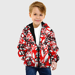 Куртка с капюшоном детская Каратэ киокушинкай - эмблемы, цвет: 3D-черный — фото 2