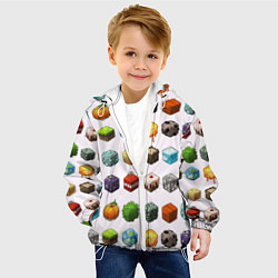 Куртка с капюшоном детская Minecraft Cubes, цвет: 3D-белый — фото 2