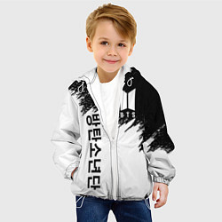 Куртка с капюшоном детская BTS: White & Black, цвет: 3D-белый — фото 2