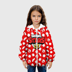 Куртка с капюшоном детская Brawl Stars: Red & White, цвет: 3D-белый — фото 2