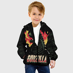 Куртка с капюшоном детская Flame Godzilla, цвет: 3D-черный — фото 2