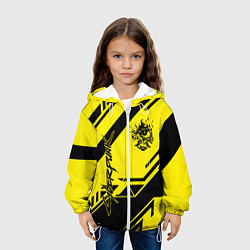 Куртка с капюшоном детская Cyberpunk 2077: Yellow Samurai, цвет: 3D-белый — фото 2