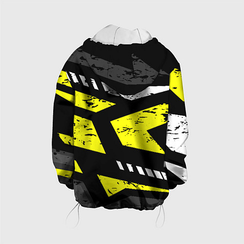 Детская куртка Black yellow abstract sport style / 3D-Белый – фото 2