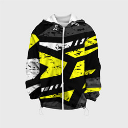 Детская куртка Black yellow abstract sport style