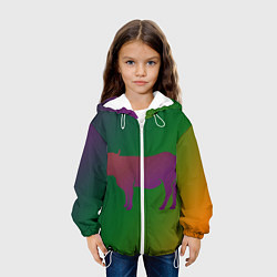 Куртка с капюшоном детская Короватрехцветный градиент, цвет: 3D-белый — фото 2