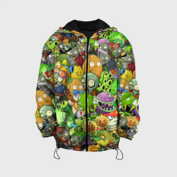 Куртка с капюшоном детская PLANTS VS ZOMBIES, цвет: 3D-черный