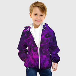 Куртка с капюшоном детская Abstract purple, цвет: 3D-белый — фото 2