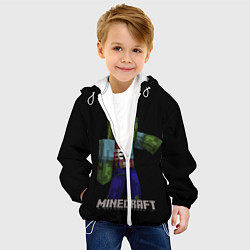 Куртка с капюшоном детская MINECRAFT ЗОМБИ, цвет: 3D-белый — фото 2