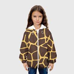 Куртка с капюшоном детская Окрас жирафа, цвет: 3D-белый — фото 2