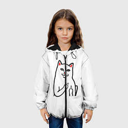 Куртка с капюшоном детская Meme Cat, цвет: 3D-черный — фото 2