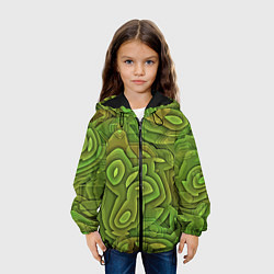 Куртка с капюшоном детская Необычный камуфляж, цвет: 3D-черный — фото 2