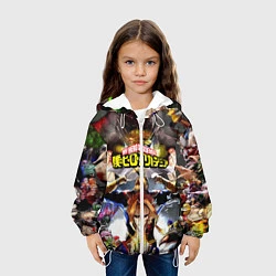 Куртка с капюшоном детская MY HERO ACADEMIA коллаж из героев, цвет: 3D-белый — фото 2
