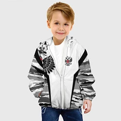 Куртка с капюшоном детская Камуфляж Россия, цвет: 3D-белый — фото 2