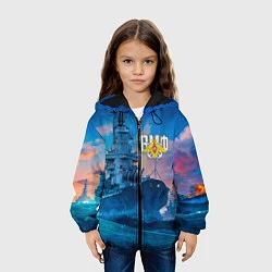 Куртка с капюшоном детская ВМФ, цвет: 3D-черный — фото 2