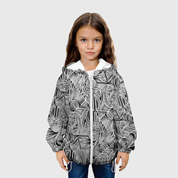 Куртка с капюшоном детская Узор black two, цвет: 3D-белый — фото 2
