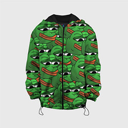 Куртка с капюшоном детская Pepe The Frog, цвет: 3D-черный