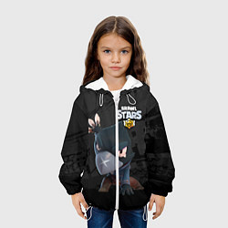 Куртка с капюшоном детская Brawl Stars Crow Ворон, цвет: 3D-белый — фото 2