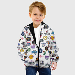 Куртка с капюшоном детская NBA Pattern, цвет: 3D-черный — фото 2