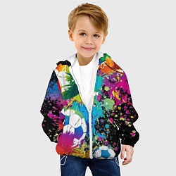 Куртка с капюшоном детская Football Paints, цвет: 3D-белый — фото 2