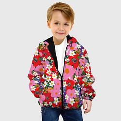 Куртка с капюшоном детская Flowers, цвет: 3D-черный — фото 2