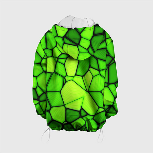 Детская куртка Зеленая мозаика / 3D-Белый – фото 2