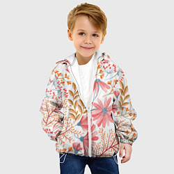 Куртка с капюшоном детская Цветы, цвет: 3D-белый — фото 2