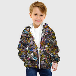 Куртка с капюшоном детская FNaF стикербомбинг, цвет: 3D-белый — фото 2