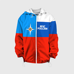 Куртка с капюшоном детская Флаг МЧС России, цвет: 3D-белый