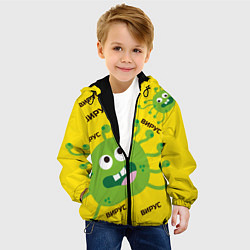 Куртка с капюшоном детская Вирус, цвет: 3D-черный — фото 2