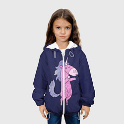 Куртка с капюшоном детская Единорог на задних лапах, цвет: 3D-белый — фото 2