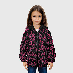 Куртка с капюшоном детская Ветка сакура, цвет: 3D-черный — фото 2