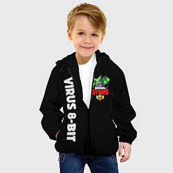 Куртка с капюшоном детская BRAWL STARS VIRUS 8 BIT, цвет: 3D-черный — фото 2