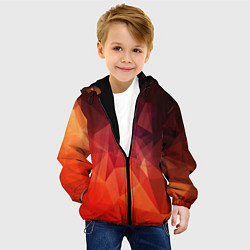 Куртка с капюшоном детская Polygon orange, цвет: 3D-черный — фото 2