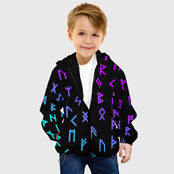 Куртка с капюшоном детская РУНЫ, цвет: 3D-черный — фото 2