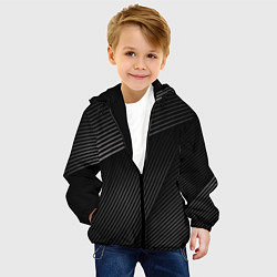 Куртка с капюшоном детская МЕТАЛЛИЧЕСКИЕ ПОЛОСЫ, цвет: 3D-черный — фото 2