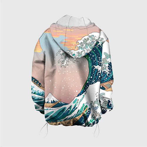 Детская куртка Большая волна в канагаве / 3D-Белый – фото 2
