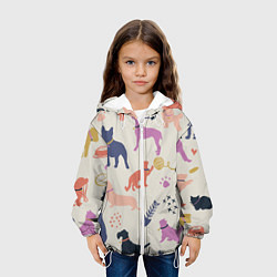 Куртка с капюшоном детская Домашние животные паттерн, цвет: 3D-белый — фото 2