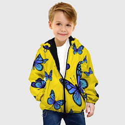 Куртка с капюшоном детская БАБОЧКИ, цвет: 3D-черный — фото 2