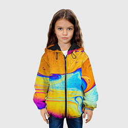 Куртка с капюшоном детская ABSTRACT WAVES, цвет: 3D-черный — фото 2
