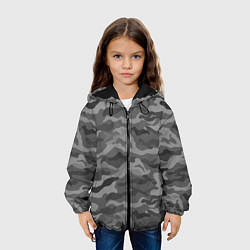 Куртка с капюшоном детская КАМУФЛЯЖ GREY, цвет: 3D-черный — фото 2