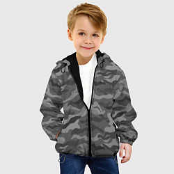 Куртка с капюшоном детская КАМУФЛЯЖ GREY, цвет: 3D-черный — фото 2